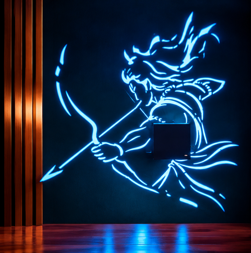 Lord Rama Shadow Projection Lamp – Divine Minimalist Wall Light