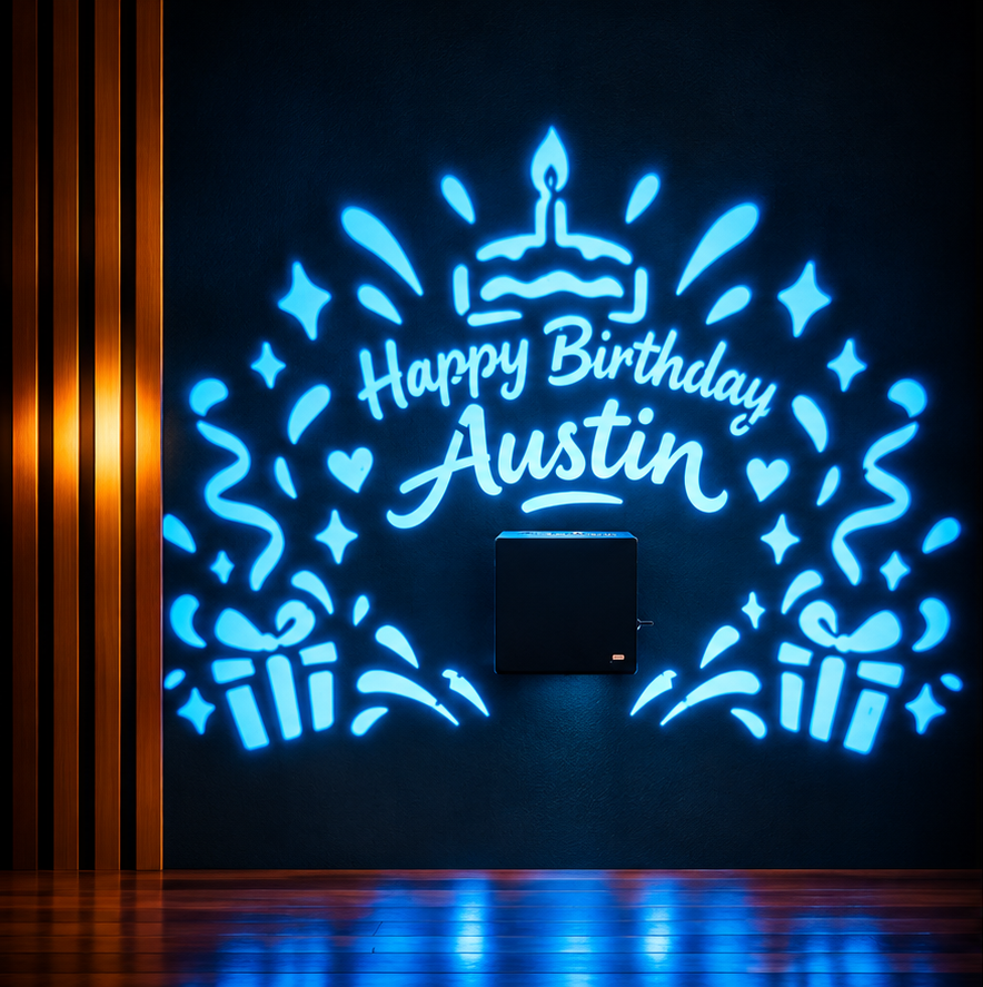Personalized Birthday Shadow Projection Lamp – Custom Name