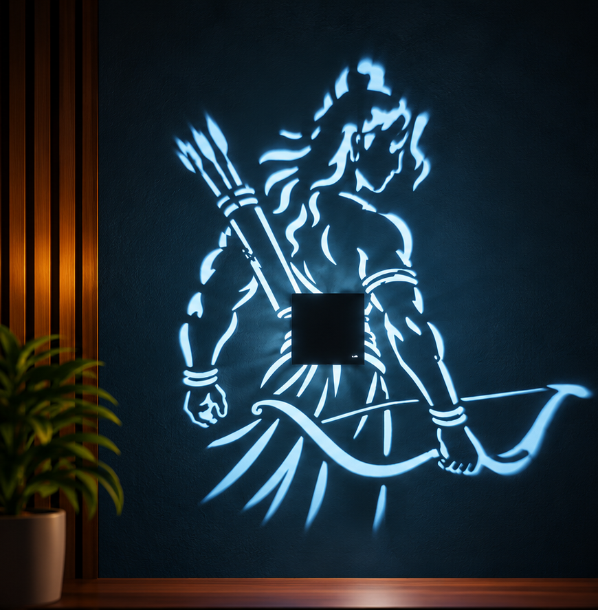 Lord Rama Shadow Projection Lamp – Divine Wall Light